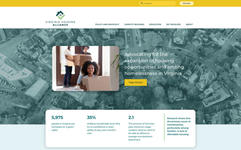 image of virginia housing alliance homepage